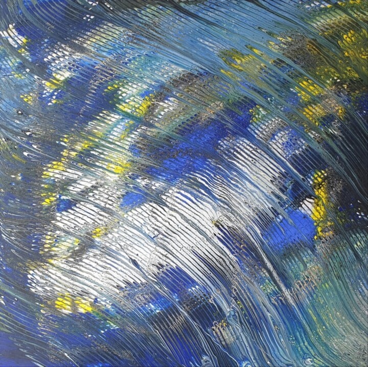 Painting titled "Blau art Landscape…" by Iveta Zaharova (Kārkla), Original Artwork, Acrylic