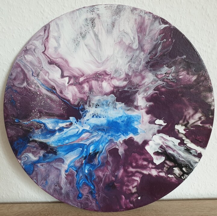 Painting titled "Fluid Painting Abst…" by Iveta Zaharova (Kārkla), Original Artwork, Acrylic