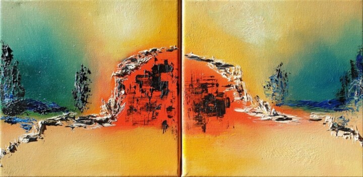 Peinture intitulée "2 Set Painting Art…" par Iveta Zaharova (Kārkla), Œuvre d'art originale, Huile