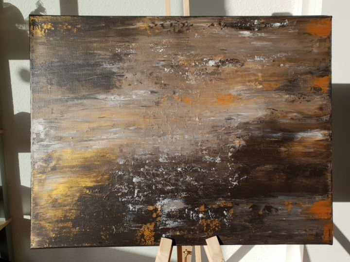 Original Painting Abstract Art Black Gold White Mo Painting By