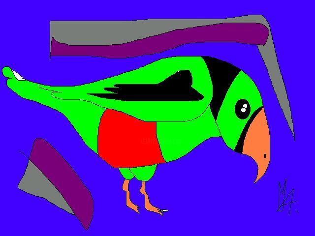 Pintura intitulada "papagaio verde" por Ivete Helena, Obras de arte originais
