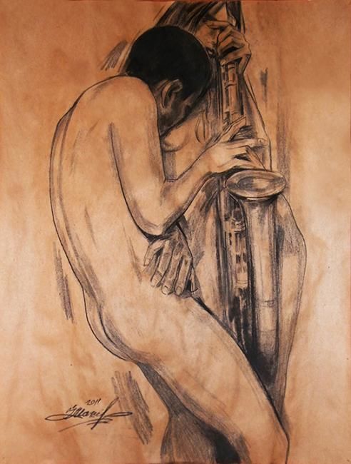 「"Muse of the Saxoph…」というタイトルの絵画 Ivan Maksymiukによって, オリジナルのアートワーク, その他