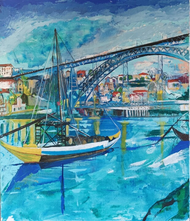 Картина под названием "Porto de D. Luis I" - Ivo Antunes, Подлинное произведение искусства, Акрил Установлен на Деревянная р…