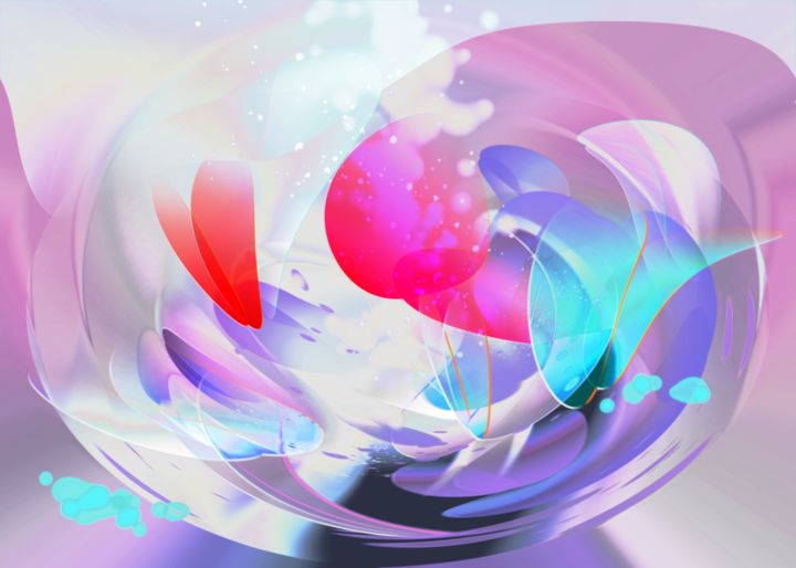 Digital Arts titled "Bouquet" by Irina Vladau, Original Art, Digital Print Mounted on Stretcher frame