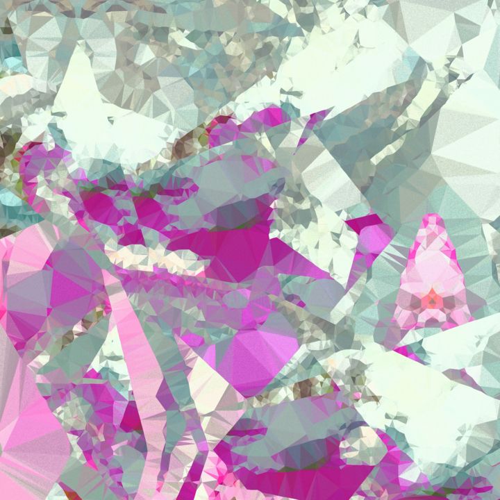 Digital Arts titled "Pink Bouquet" by Irina Vladau, Original Art, Digital Print Mounted on Stretcher frame