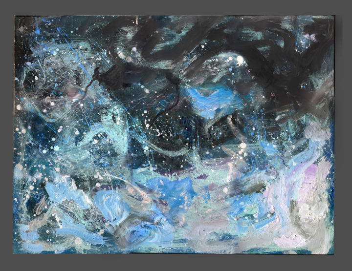 Malerei mit dem Titel "Winter Night" von Bi, Original-Kunstwerk, Acryl