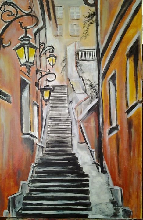 Ruelle Avec L'escalier, Peinture par Is
