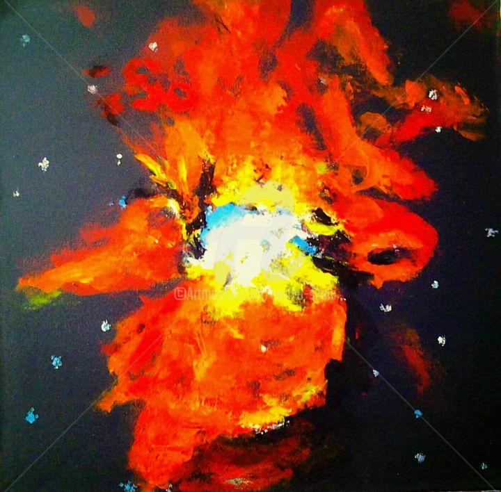 Картина под названием "Art  cosmique" - Is, Подлинное произведение искусства, Акрил