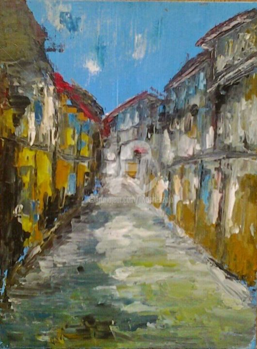 Painting titled "La ruelle" by Is, Original Artwork, Acrylic