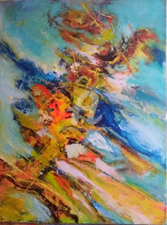 Painting titled "Art  abstrait  3" by Is, Original Artwork, Acrylic
