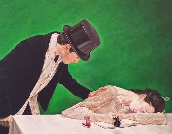 Painting titled "Les jeunes acteurs" by Stefano Console, Original Art, Acrylic Mounted on Stretcher frame