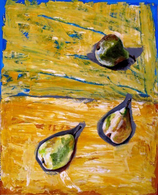 Painting titled "Pear" by Ixygon, Original Artwork, Oil