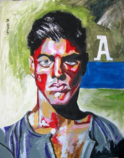 Painting titled "A-Portrait" by Ixygon, Original Artwork, Other