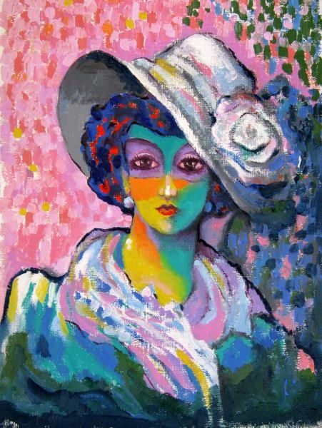 Картина под названием "Madame Bovary" - Ixygon, Подлинное произведение искусства, Масло