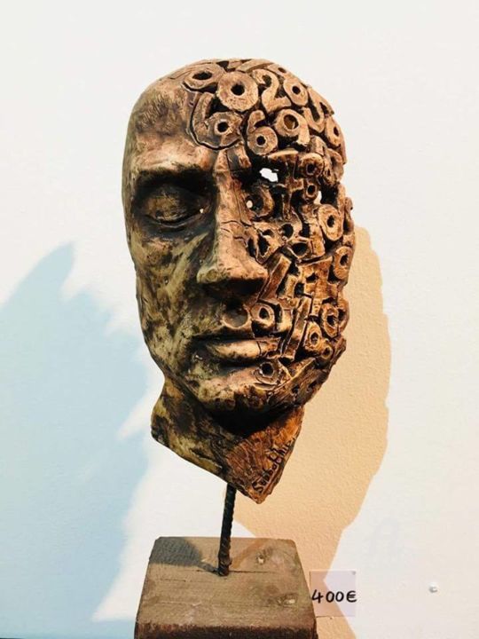 Sculpture intitulée "Numbers" par Iyad Sabbah, Œuvre d'art originale, Argile