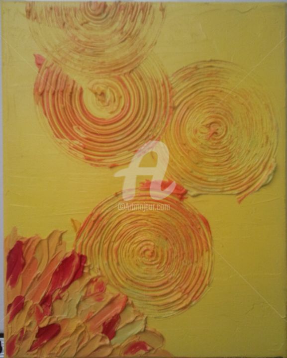 Schilderij getiteld "yellow abstraction.…" door Iia Ivinskaia, Origineel Kunstwerk, Olie
