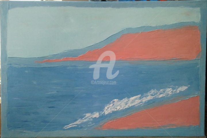 Painting titled "blue landscape" by Iia Ivinskaia, Original Artwork, Oil