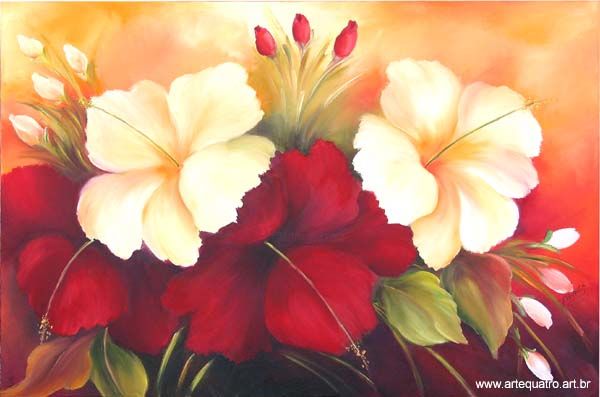 Painting titled "Flores  / Maria Iza…" by Iza, Original Artwork