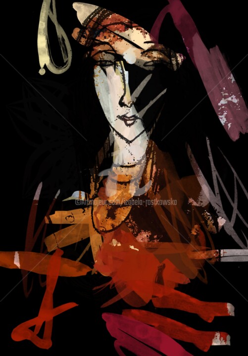 Digital Arts titled "Face 12" by Izabela Rostkowska, Original Artwork, 2D Digital Work