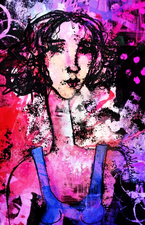 Violetta - Tableau peinture femme sensuelle - Romaric Artiste