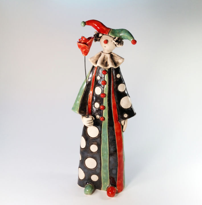 Sculpture titled "The Gentlemen Clown…" by Izisculptures, Original Artwork, Ceramics