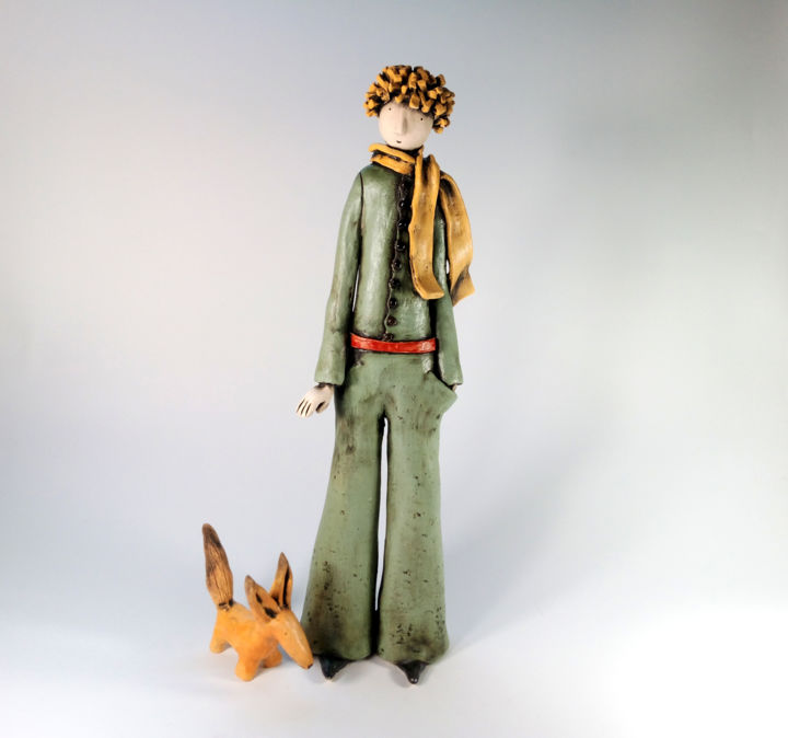 Sculpture titled "Le Petit Prince" by Izisculptures, Original Artwork, Ceramics