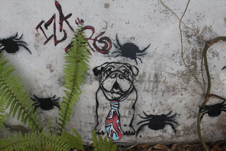 Malerei mit dem Titel "martinique-dog.jpg" von Iza Zaro, Original-Kunstwerk, Acryl