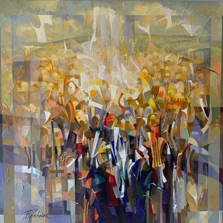 Peinture intitulée "Иерусалим" par Izik Fleisheker, Œuvre d'art originale, Acrylique