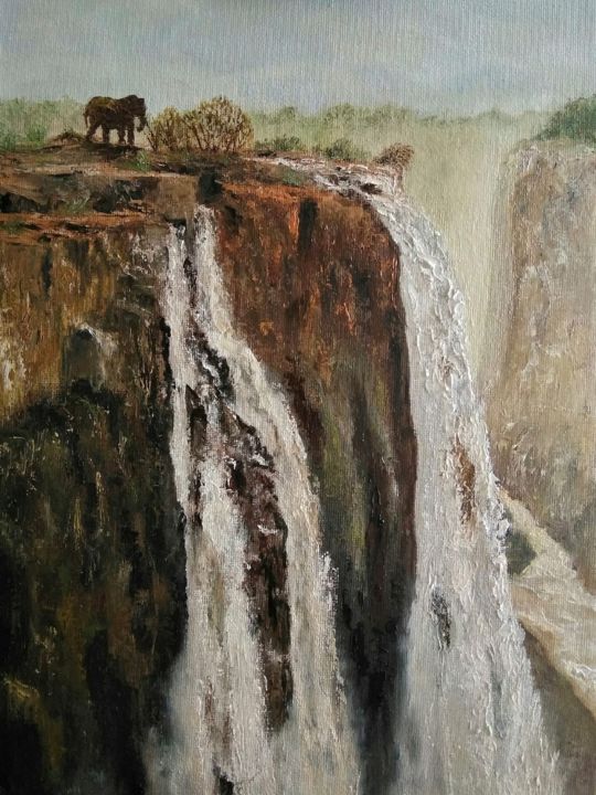Painting titled "Africa" by Lev Bibinski, Original Artwork, Oil