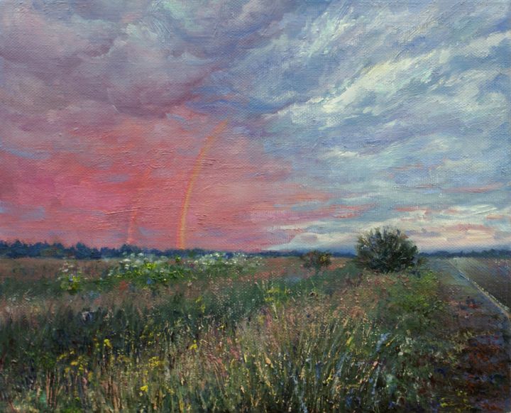 Peinture intitulée "Landscape Oil Paint…" par Iuliia Muraveinikova, Œuvre d'art originale, Huile