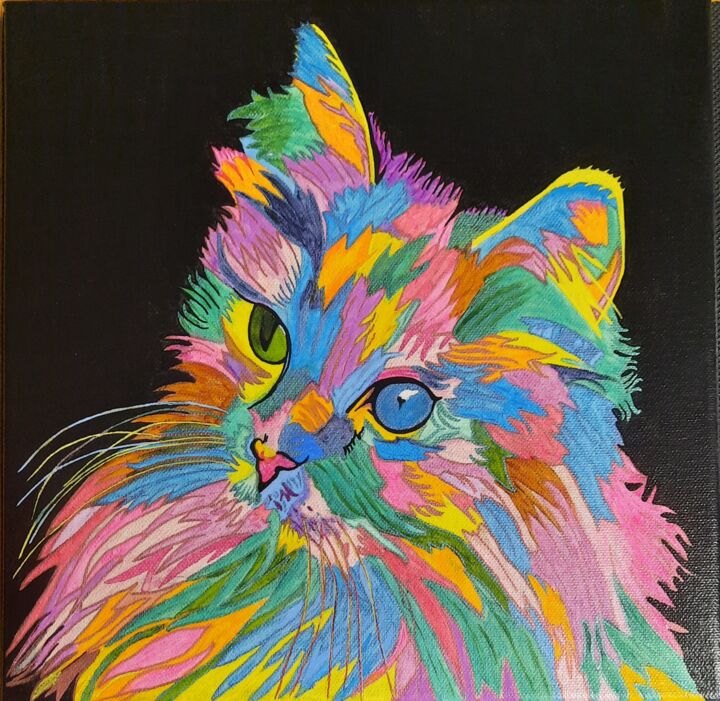 Painting titled "Lola" by Poussy, Original Artwork, Acrylic