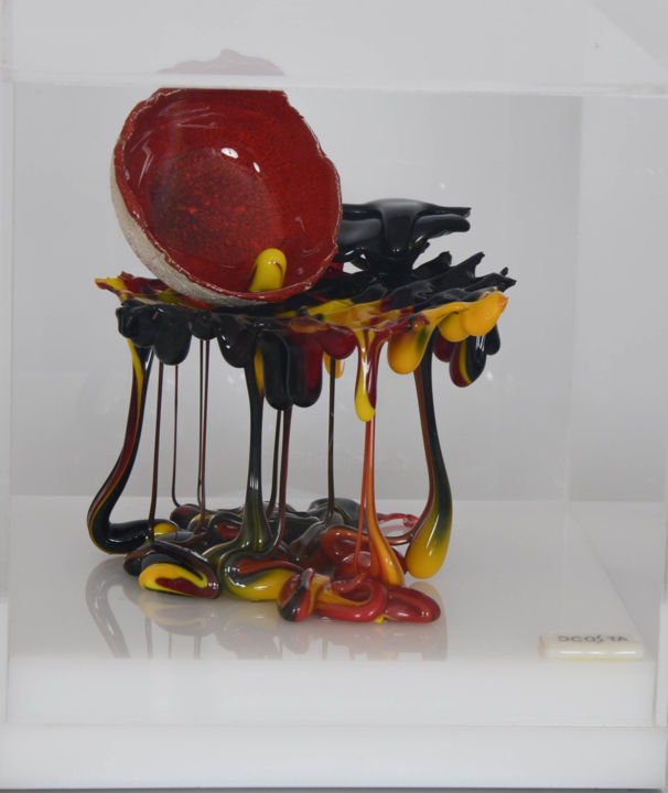 Sculpture intitulée "Hungry Thing Drooli…" par J Costa, Œuvre d'art originale, Verre