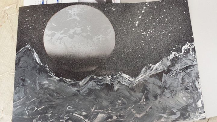 "luna" başlıklı Tablo Jimmy Guttin tarafından, Orijinal sanat, Sprey boya