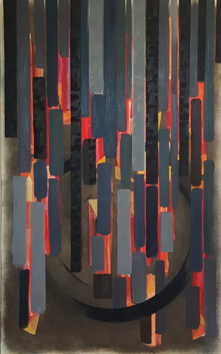 Malerei mit dem Titel "Panther" von J.Kesin, Original-Kunstwerk, Öl Auf Keilrahmen aus Holz montiert