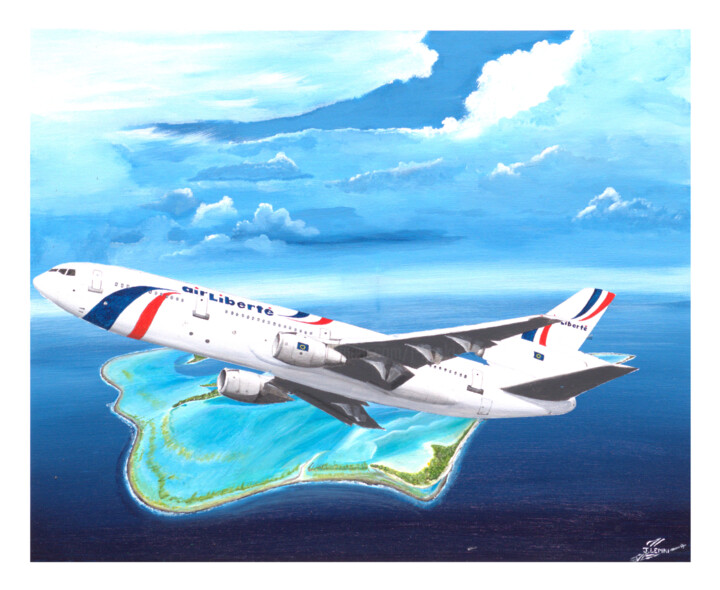 Peinture intitulée "DC10-30 Air Liberté" par J.Lemki, Œuvre d'art originale, Acrylique