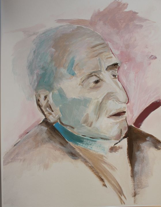 Peinture intitulée "portret" par J.M. Mondria, Œuvre d'art originale, Acrylique