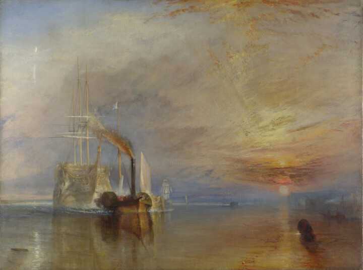 Schilderij getiteld "Le Fighting Temerai…" door J. M. W. Turner, Origineel Kunstwerk, Olie