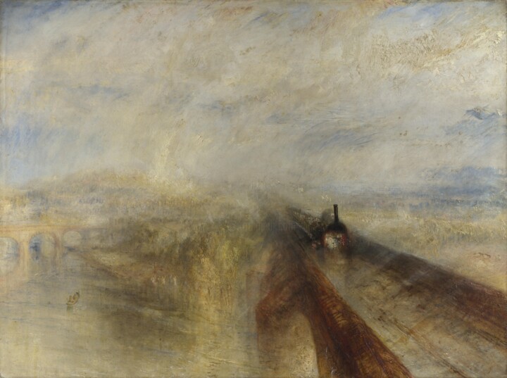 Painting titled "Rain, Steam and Spe…" by J. M. W. Turner, Original Artwork, Oil
