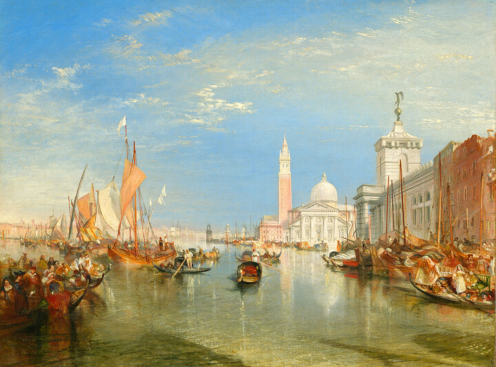 Painting titled "Venice - The Dogana…" by J. M. W. Turner, Original Artwork, Oil