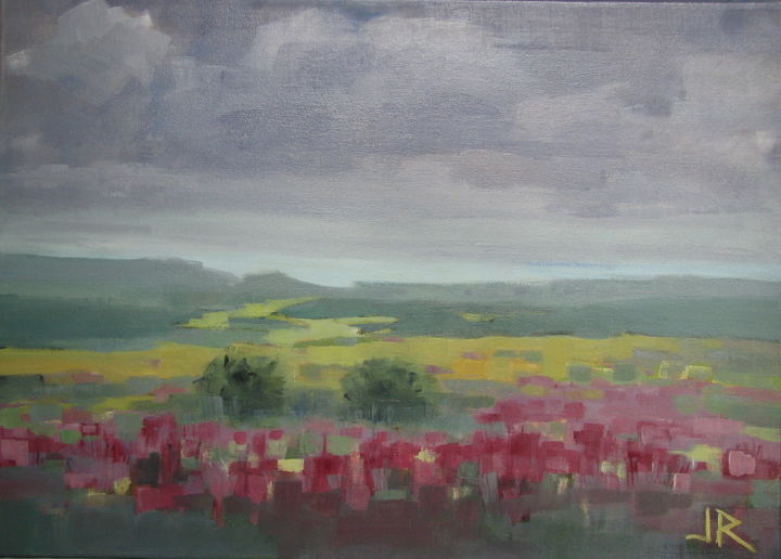 Картина под названием "Meadow" - Jana Ruppertova, Подлинное произведение искусства, Масло