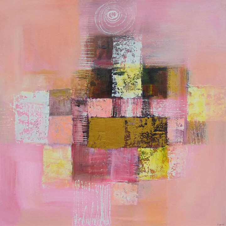 "Pink Progression" başlıklı Tablo J. Woko tarafından, Orijinal sanat, Akrilik