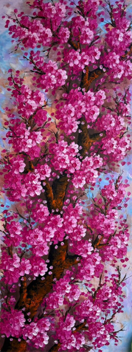 Schilderij getiteld "Sakura Bloom" door J. Woko, Origineel Kunstwerk, Acryl