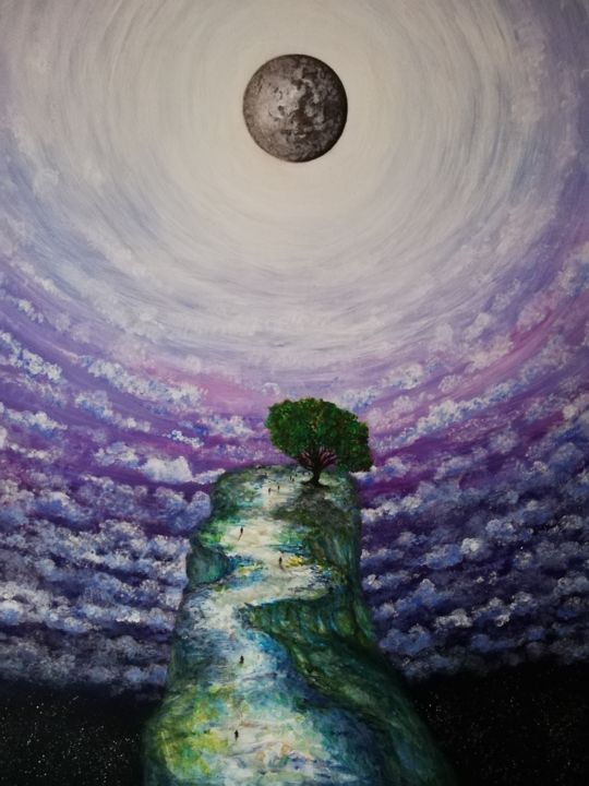 Painting titled "Lejos de la luz" by Jaaviier123 ., Original Art, Acrylic