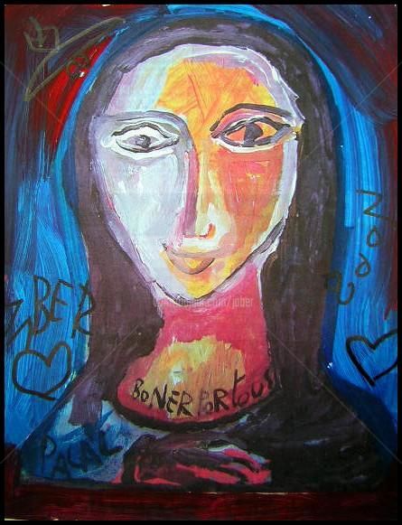 Painting titled "Mona Lisa ou La joc…" by Monsieur Jaber, Original Artwork
