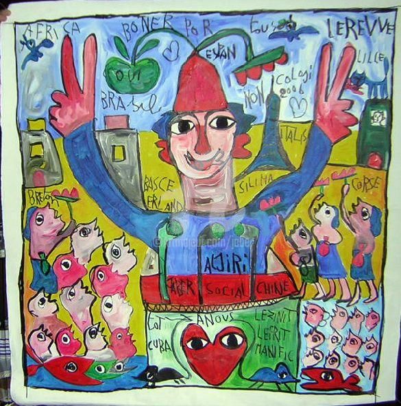 Painting titled "Les élections" by Monsieur Jaber, Original Artwork