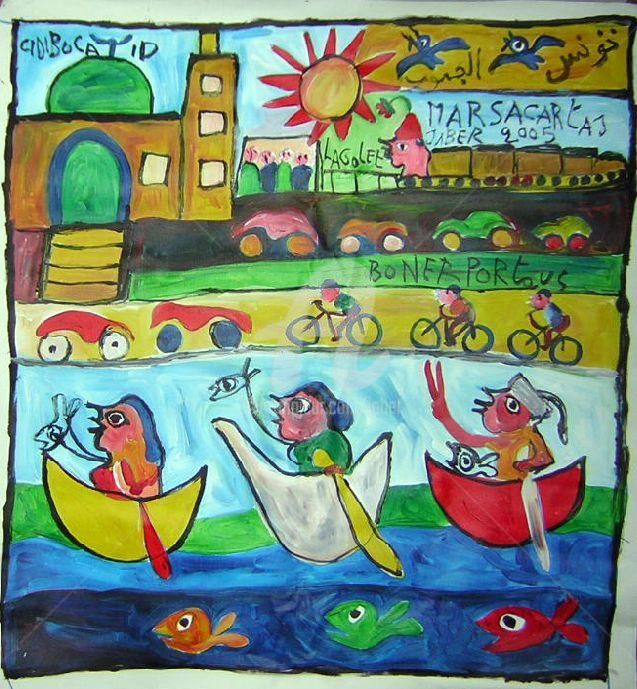 Painting titled "Le voyage" by Monsieur Jaber, Original Artwork