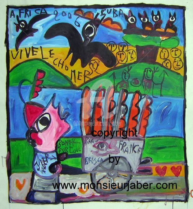 Painting titled "Vive le chomeur" by Monsieur Jaber, Original Artwork