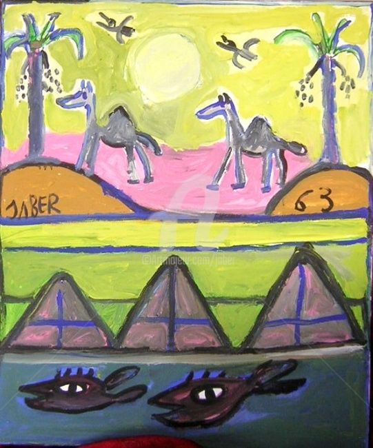 Картина под названием "egypte" - Monsieur Jaber, Подлинное произведение искусства