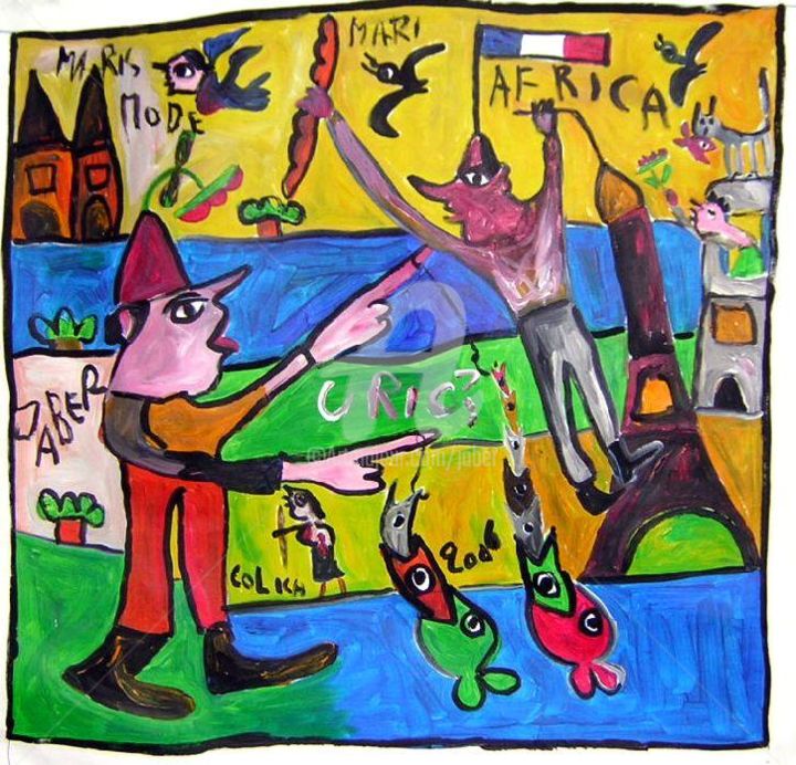 Peinture intitulée "pret à partir" par Monsieur Jaber, Œuvre d'art originale