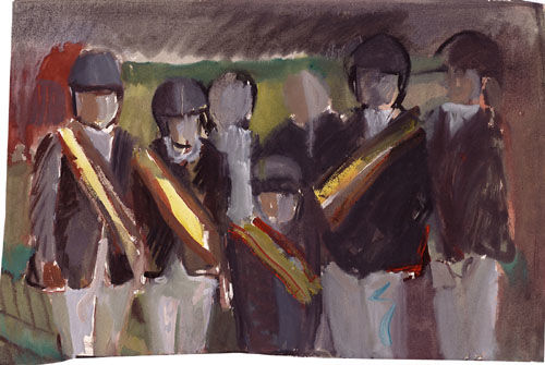 Malerei mit dem Titel "equestrian league w…" von Jamie Boyd, Original-Kunstwerk